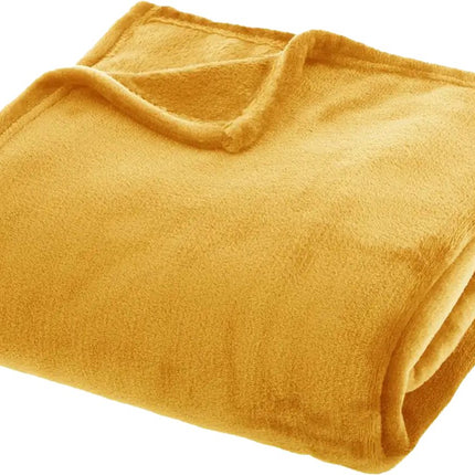 Gele Flanellen fleecedeken/plaid 180x230 cm - 250g/m²