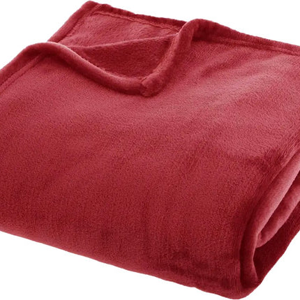 Rode Flanellen fleecedeken/plaid 180x230 cm - 250g/m²