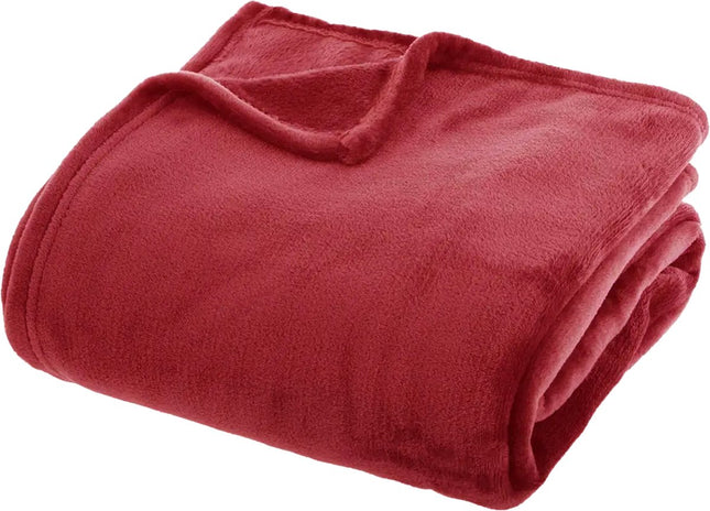 Rode Flanellen fleecedeken/plaid 180x230 cm - 250g/m²