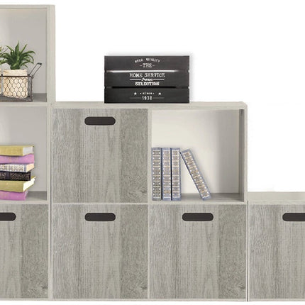 5five Opbergmand/kastmand van hout - grijs - 14 Liter - 31 x 31 x 15 cm - Opbergboxen - Vakkenkast manden