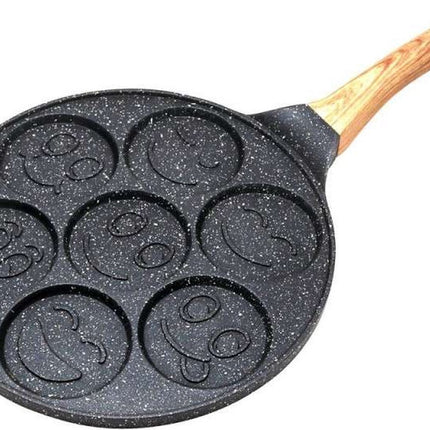 Kinghoff 1667 - Pannenkoekenpan gezichtjes - houten handvat - 26.5 cm