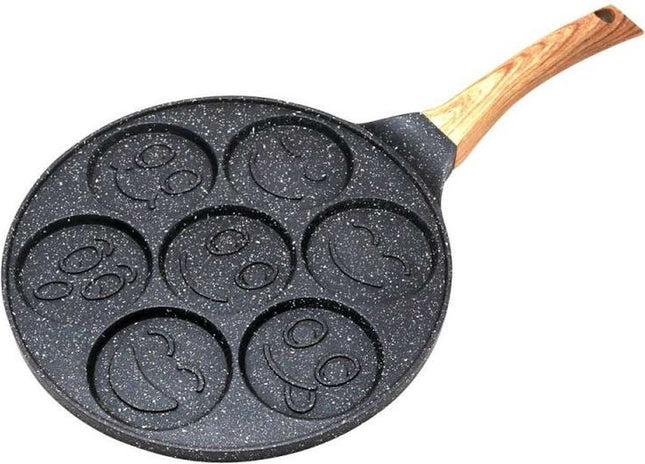 Kinghoff 1667 - Pannenkoekenpan gezichtjes - houten handvat - 26.5 cm