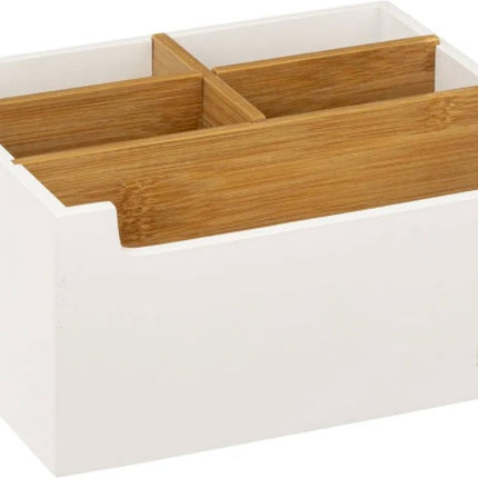 Bamboe make-up Organizer met vakken – Makeup Organizer – Bureau organizer – Opberger, Hout- Cosmetica Houder 18 x 15 x 9,5 cm