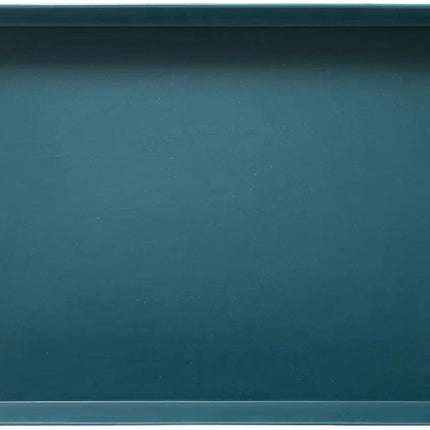 Dienblad/serveerblad rechthoekig 35 x 25 cm petrol blauw met handvaten - Serveerbladen, dienbladen & keukenbenodigdheden