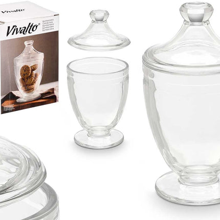 Vivalto Snoeppot met Deksel - Glas - 12 x 12 x 22,3 cm