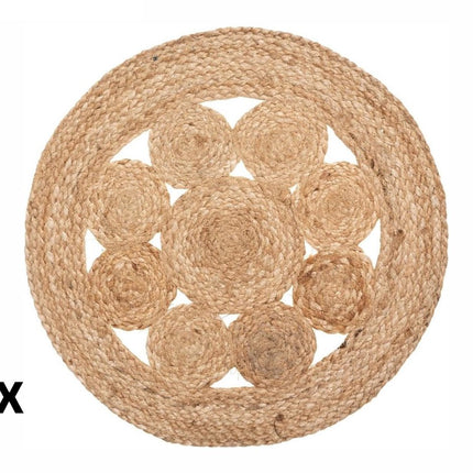 Atmosphera Placemats Jute – Set van 6 – Ø 38 cm – Beige – Scandinavisch Design – Onderleggers Eettafel
