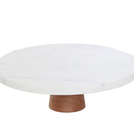 Marmeren Taartstandaard - Diameter 25 cm - Luxe Taartplateau en Serverschaal - Ronde Taarthouder