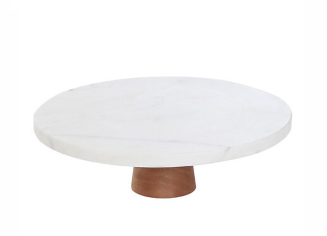 Marmeren Taartstandaard - Diameter 25 cm - Luxe Taartplateau en Serverschaal - Ronde Taarthouder