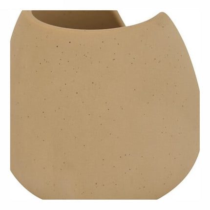Wonja Geurbrander - Stoneware Aromalamp - Beige - 9,3 x 7,2 x 11 cm - Aromabrander - Kaarshouder - Waxinelichtjeshouder
