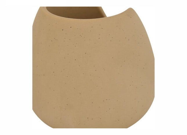 Wonja Geurbrander - Stoneware Aromalamp - Beige - 9,3 x 7,2 x 11 cm - Aromabrander - Kaarshouder - Waxinelichtjeshouder