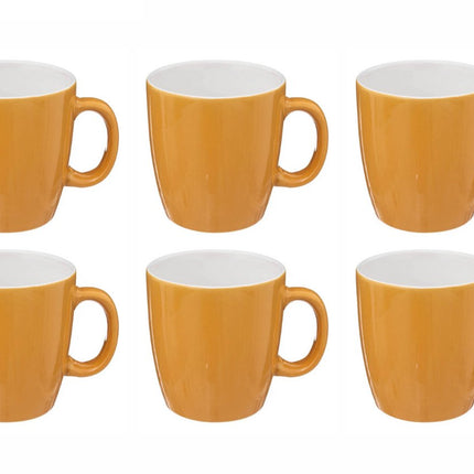 Set van 6 Colorama Koffiemokken - Geel - 18 cl - Geschikt voor Espresso & Cappuccino - Koffie kopjes - Gele Kleur - 6 stuks -