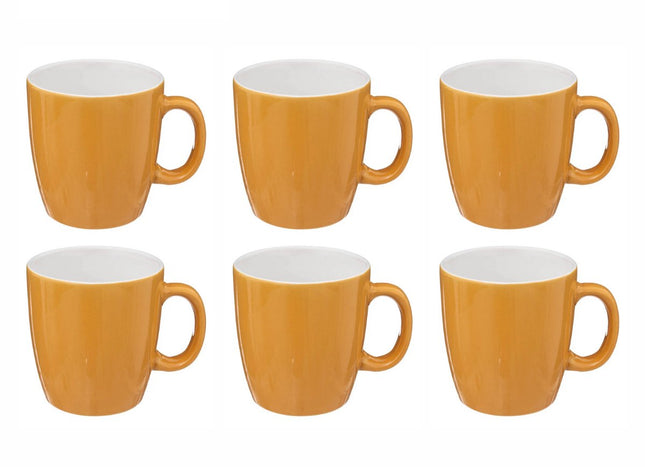 Set van 6 Colorama Koffiemokken - Geel - 18 cl - Geschikt voor Espresso & Cappuccino - Koffie kopjes - Gele Kleur - 6 stuks -