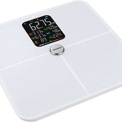 Klausberg KB-7941 Slimme Personenweegschaal – Wit – 180 kg – Lichaamsanalyse BIA – Bluetooth – Vetpercentage, Spiermassa & BMI – Tempered Glass