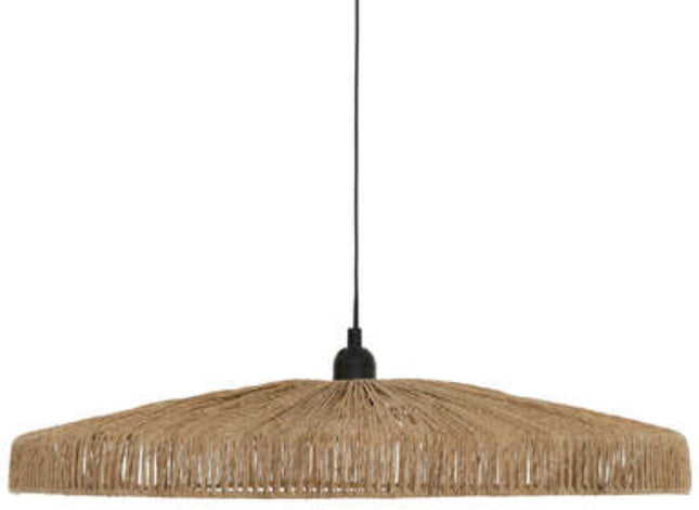 Atmosphera Hanglamp Bellamy jute - E27, niet inbegrepen - Ø58xH10cm - Bruin