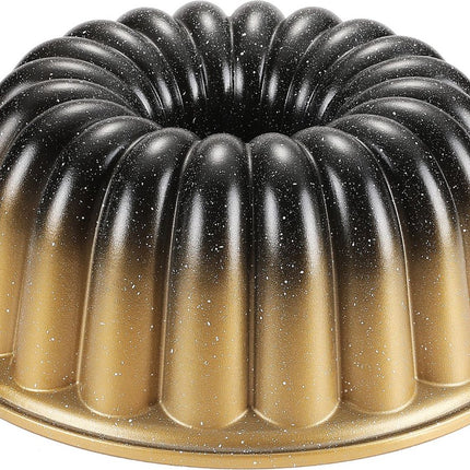 Tulband Bundt bakvorm - Taartvorm met Anti-aanbak Laag - 24 cm - Gegoten aluminium - Goud