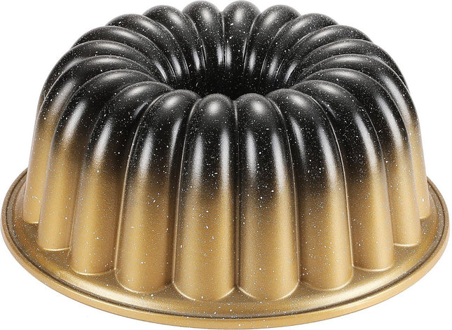 Tulband Bundt bakvorm - Taartvorm met Anti-aanbak Laag - 24 cm - Gegoten aluminium - Goud