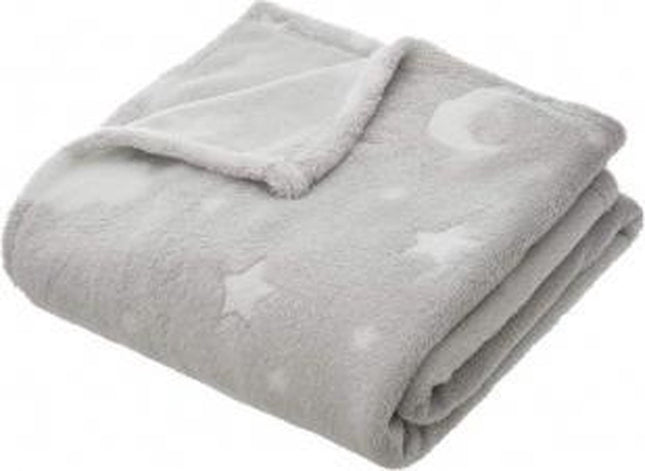 Warme Plaid met Sterren - Glow in the Dark - For Kids- Grijs - 150 x 125 cm