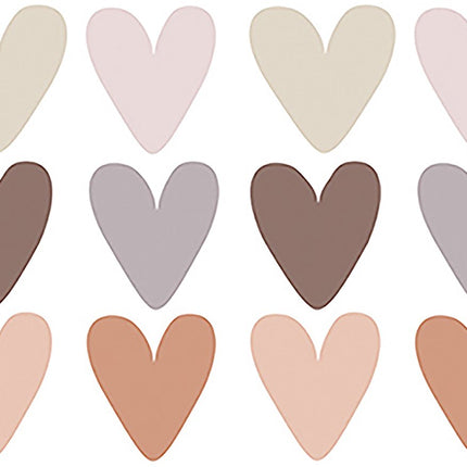 Sipo Harten Wandsticker Set - Zelfklevende Muurdecoratie - Verplaatsbare Harten voor Kinderkamer en Woonkamer - 6.5x5.7 cm per Hart - Muurstickers