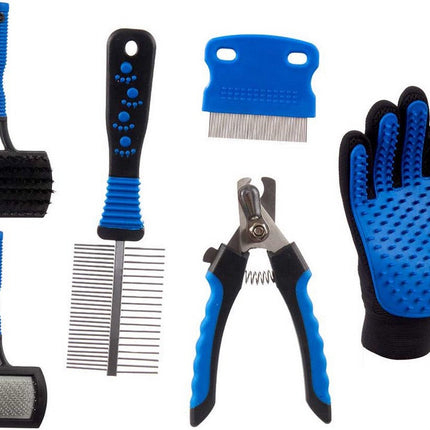 Hygiëneset Huisdieren 6 Onderdelen Blauw/Zwart