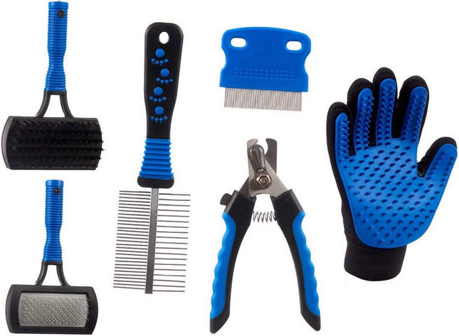 Hygiëneset Huisdieren 6 Onderdelen Blauw/Zwart