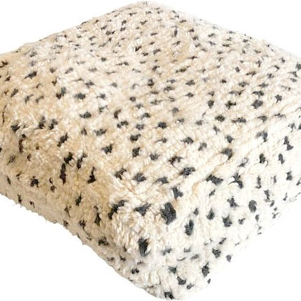 Marokkaanse - Handgemaakt - Berber Poef (Beni Ourain) - 60x60x25 cm - Wol - Gevuld geleverd