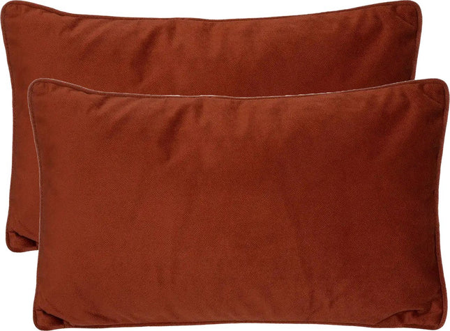 Atmosphera Bank/sierkussens Sophia - 2x stuks - 30 x 50 cm - polyester met rits