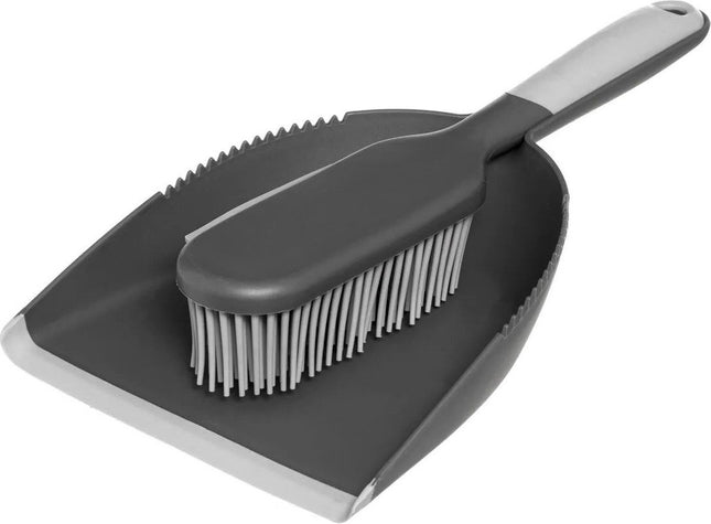 5Five Stoffer en blik Siliconen - grijs - 33 x 17,5 cm - kunststof/rubber - Schoonmaken - Speciale veger