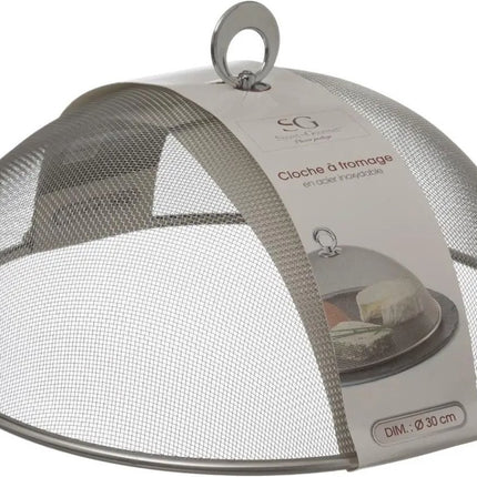 Secret de Gourmet Vliegenkap/voedselkap - Set van 2x stuks - RVS - rond - D30 cm - Eten/voedsel beschermen tegen ongedierte - Afdekkappen