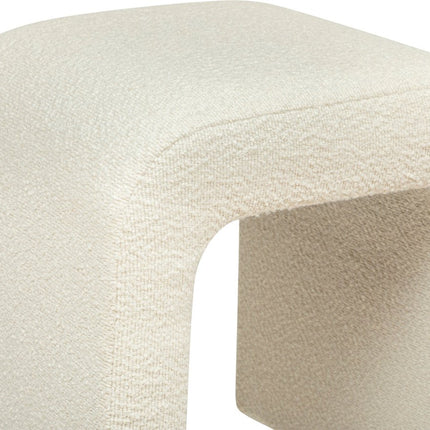 Atmosphera Sevi Poef - Bouclé - Wit
