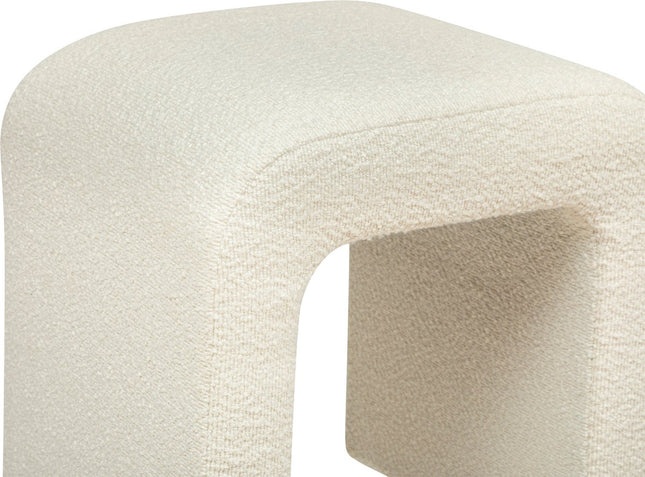 Atmosphera Sevi Poef - Bouclé - Wit