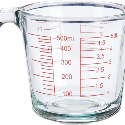 Glazen maatbeker 500 ml 10 x 12 x 18 cm - Maatbekers van glas - Vloeistoffen afmeten