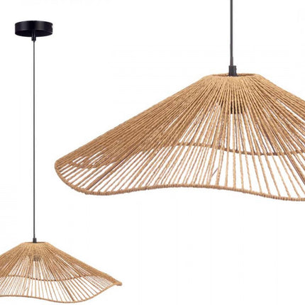 Hanglamp Wave - Rotan - Naturel - 55x55x16cm - GiftDecor