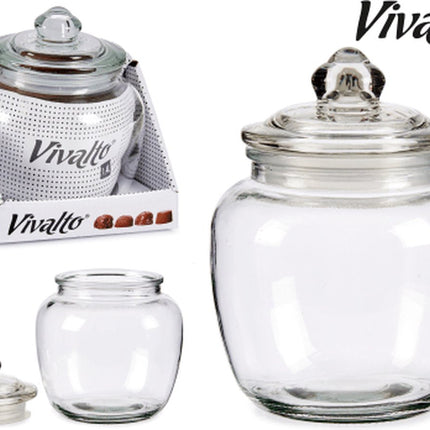 Tin 1,4 L Hermetisch Transparant Glas (14,5 x 19 x 14,5 cm)