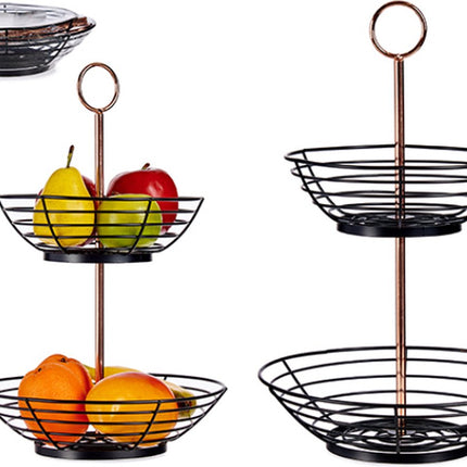 Fruitschaal Zwart Koper (28,5 x 28,5 x 42,3 cm)