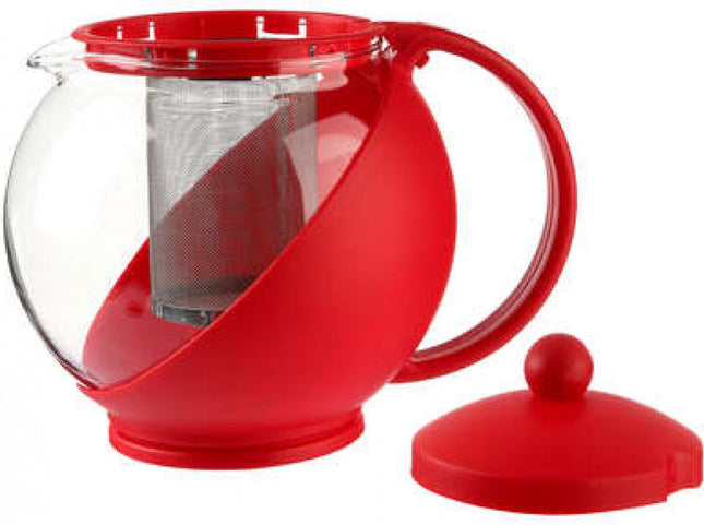 Theepot met theefilter- Voor losse thee - Ingebouwde zeef - 1.25L
