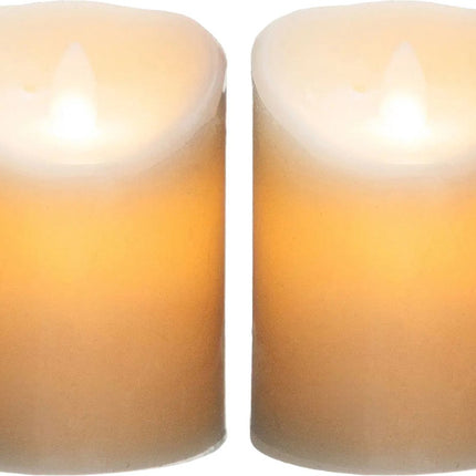 Atmosphera Led stompkaarsen - 2x stuks - Warm licht - Wit