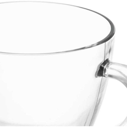 Vivalto Design Koffie/thee glazen met oor - set 6x stuks - transparant glas - 280 ml