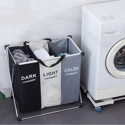 Vrijstaande Wasmand met 3 Vakken – 135L Organizer