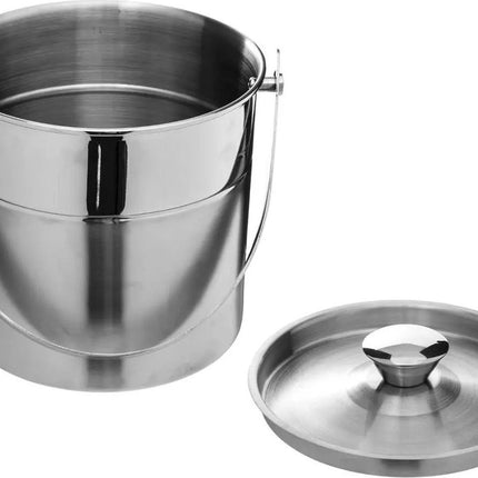 Secret de Gourmet Ijsemmer - met deksel - 15 cm - RVS - IJsblokjes koelemmers - Ijskoeler - IJscontainer