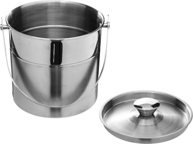 Secret de Gourmet Ijsemmer - met deksel - 15 cm - RVS - IJsblokjes koelemmers - Ijskoeler - IJscontainer