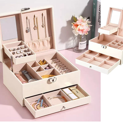 Sieraden Organizer met Spiegel - Luxe Opbergdoos
