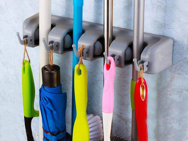 Bezemhouder - Bezem ophangsysteem - Bezemhanger - Tuingereedschap ophangsysteem