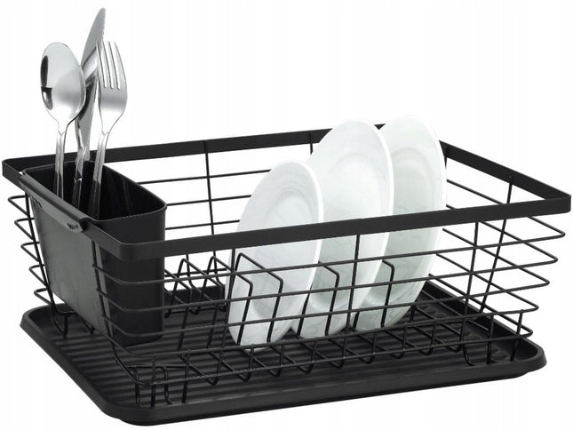 Kinghoff Keukenrek Zwart - 1355 - Vaatwasser met Bestekhouder