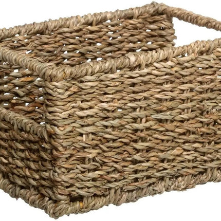 Opbergmanden - set van 4x - gevlochten zeegras - manden - opbergen - Kast-/badkamer mandjes verschillende formaten