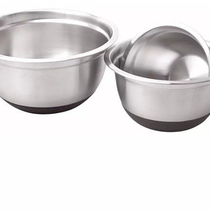 Klausberg KB7388 RVS Mengkom Set - 3-deligs (1.6L, 3L & 5L) - Antislip Silicone Basis - Stapelbaar - Moderne Satijn Afwerking