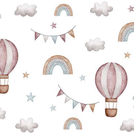Sipo Wandsticker Ballonnen en Regenboog - Zelfklevende Muursticker voor Kinderkamer - 64x86 cm - Kleurrijke Decoratie voor Meisjes- en Jongenskamer