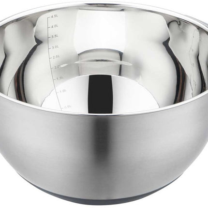 Kinghoff KH-1807 Professionele Roestvrijstalen Mengkom - 5 Liter - Met Deksel & Meetverdeling - Multifunctioneel voor Kneden, Raspen & Opslag