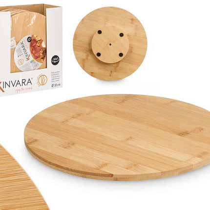 Kinvara Roterende Ronde Bamboe Snijplank d: 30cm