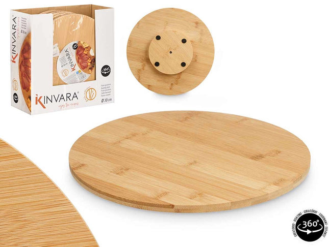 Kinvara Roterende Ronde Bamboe Snijplank d: 30cm