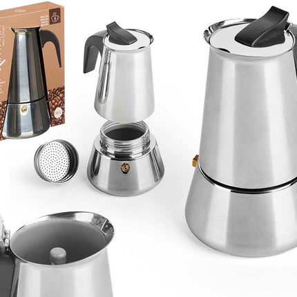 Kinvara Percolator Italiaans koffiezetapparaat - staal - zilver - 9kopjes - Koffiezetter